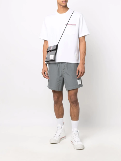 Shop Thom Browne Rwb-stripe Short-sleeve T-shirt In White