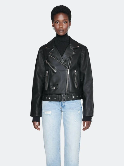 Shop Anine Bing Benjamin Moto Jacket In Black