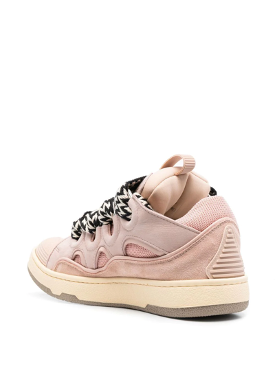 Shop Lanvin Curb Lace-up Sneakers In Pink