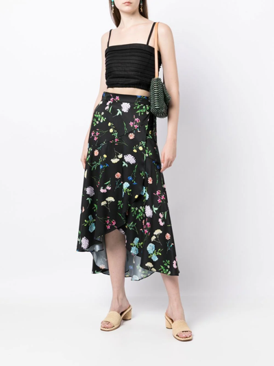 Faithfull The Brand Carla Pleated Crop Top In Black