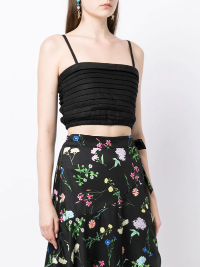 Faithfull The Brand Carla Pleated Crop Top In Black