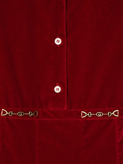 Shop Gucci Logo Horsebit-detail Dress In Red