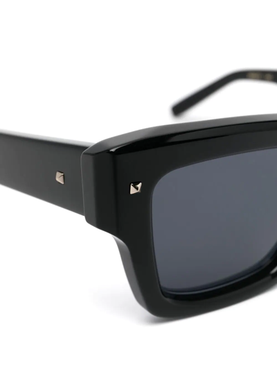 Shop Valentino Square-frame Sunglasses In Black