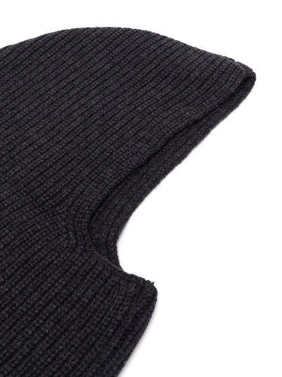 Apc Ribbed-knit Balaclava In Grey