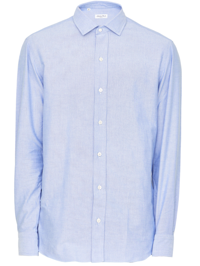 Shop Salvatore Piccolo Lightblue Cotton Shirt In Light Blue