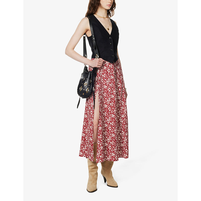 Shop Reformation Zoe Floral-print Woven Midi Skirt In Flower Girl