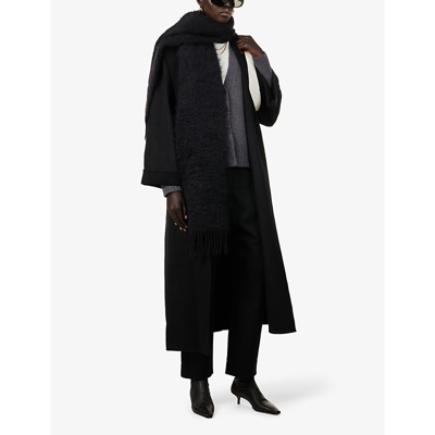 Shop By Malene Birger Trullem Shawl-collar Wool-blend Coat In Black