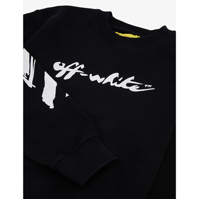 Shop Off-white Logo-print Cotton-jersey Sweatshirt 4-12 Years In Black