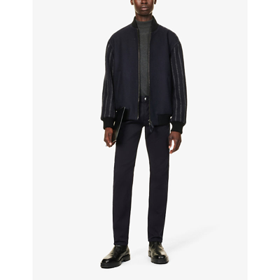 Emporio Armani J06 Gab Straight-leg Mid-rise Stretch-denim Jeans In Blu Navy