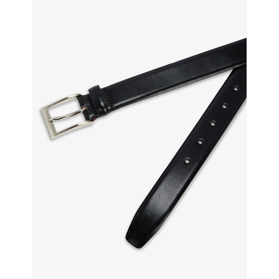 Shop Dents Mens Black Logo-engraved Leather Belt