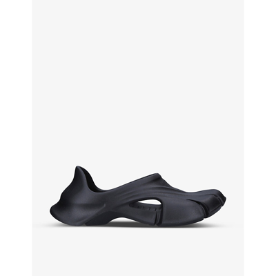 Shop Balenciaga Men's Black Mold Closed Logo-embossed Rubber Sandals