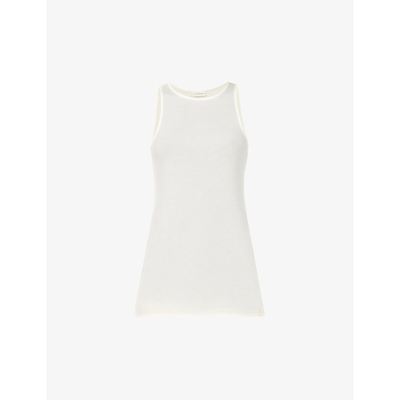 Shop By Malene Birger Amieeh Cotton-jersey Tank Top In Whisper White