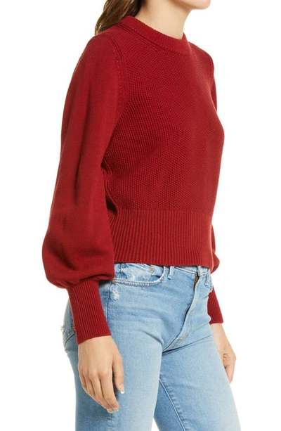 Shop French Connection Jamie Textured Cotton Sweater In Bloodstone