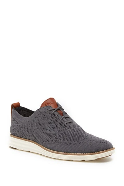 Shop Cole Haan Original Grand Shortwing Oxford In Magnet/ivo