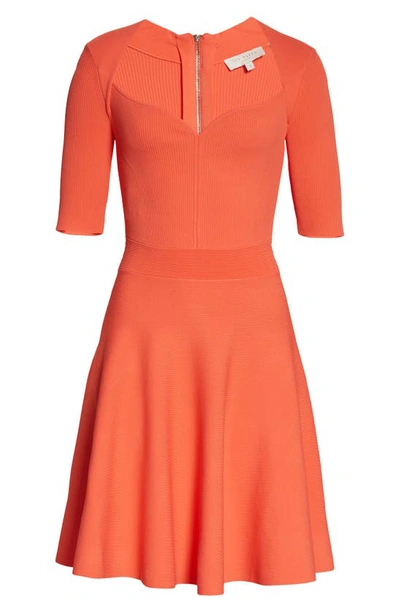 Shop Ted Baker Milly Sweetheart Sweater Dress In Coral