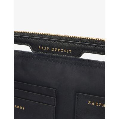 Shop Anya Hindmarch Labelled Logo-embossed Recycled-nylon Safe Deposit Case In Clear Black