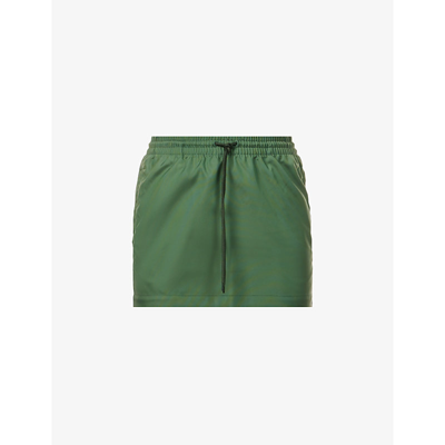 Shop Wardrobe.nyc A-line Drawstring-waist Shell Mini Skirt In Green