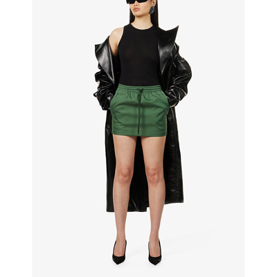 Shop Wardrobe.nyc A-line Drawstring-waist Shell Mini Skirt In Green