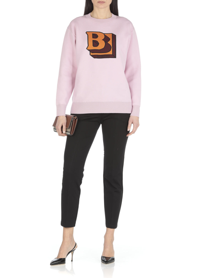 Shop Burberry Sweaters In Pale Candy Pink