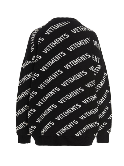 Shop Vetements Logo Sweater In Nero