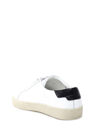 Saint Laurent Low-top Sneakers With Round Toe And Contrast Heel In White