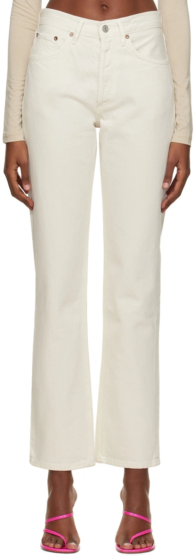 Shop Agolde Off-white Lana Jeans In Drum (off White)