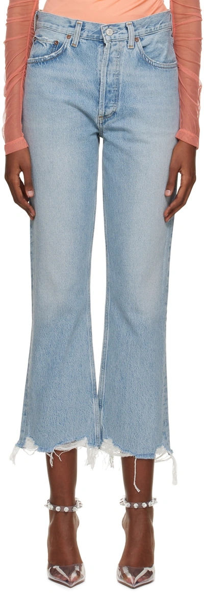 Shop Agolde Blue Relaxed Boot Jeans In Curio (lt Indigo)