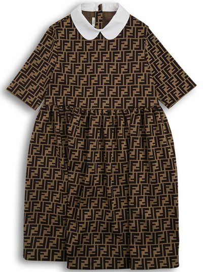 Shop Fendi Ff Motif Short-sleeve Dress
