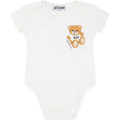 Shop Moschino Multicolor Set For Baby Girl With Teddy Bear In Rosa