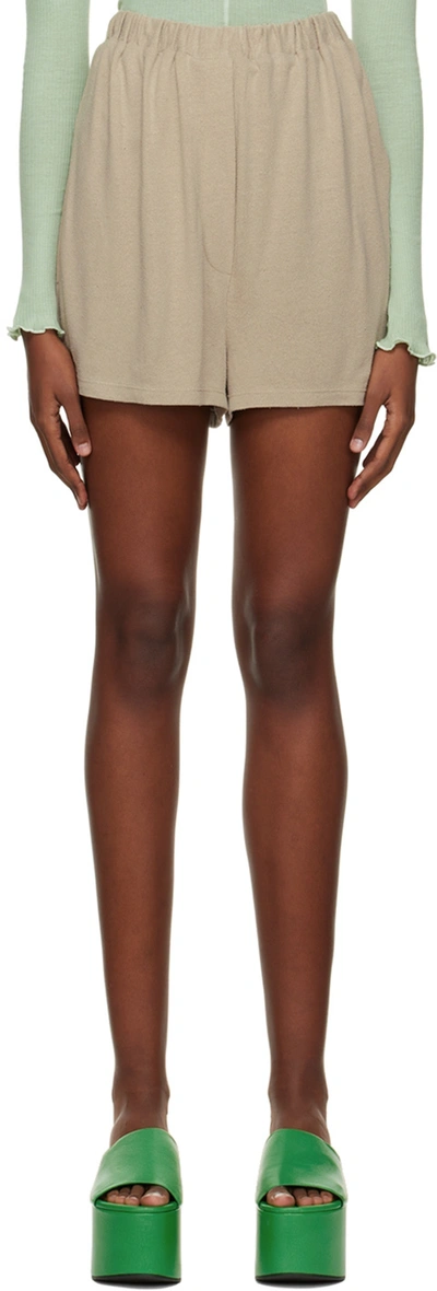 Shop Baserange Taupe Domond Shorts In Acacia Brown