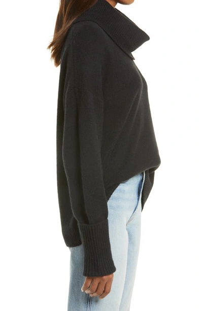 Shop Treasure & Bond Drape Turtleneck Sweater In Black