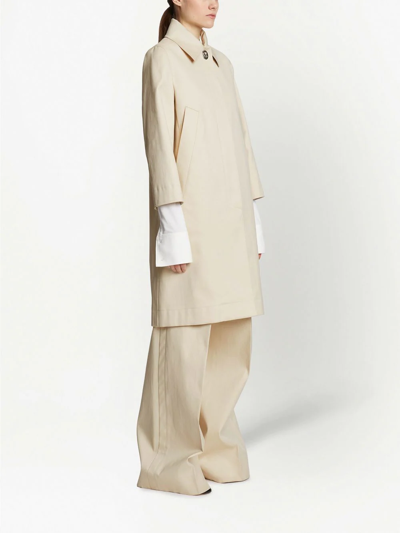 Proenza Schouler Cotton Gabardine Single-breasted Coat In 中性色