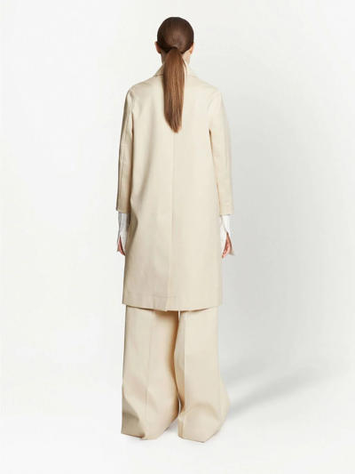 Proenza Schouler Cotton Gabardine Single-breasted Coat In 中性色