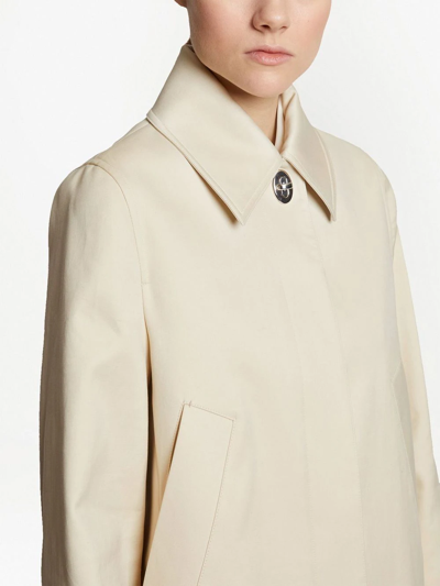 Shop Proenza Schouler Single-breasted Cotton Coat In 中性色