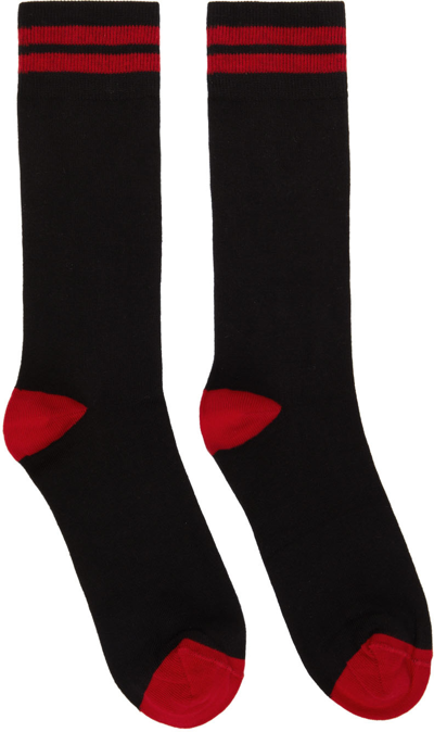 Shop Ernest W Baker Ssense Exclusive Black & Red Socks In Blkred