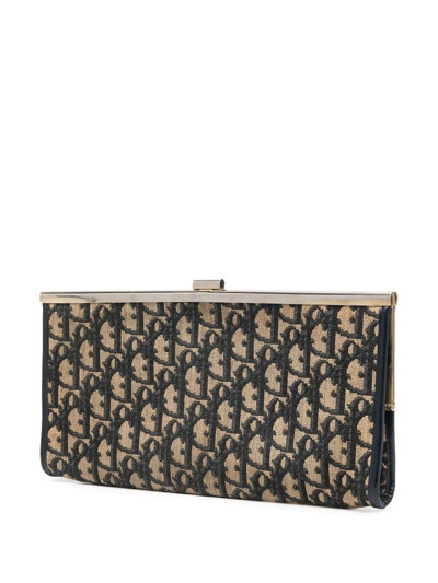 Pre-owned Dior 1970s  Trotter Clutch Bag In Neutrals