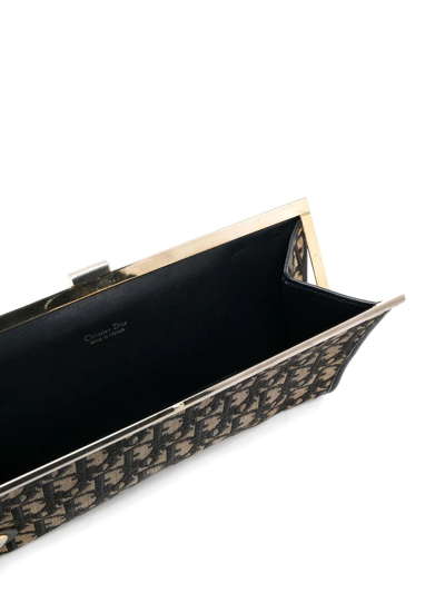 Pre-owned Dior 1970s  Trotter Clutch Bag In Neutrals