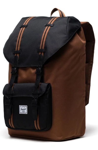 Shop Herschel Supply Co Little America Backpack In Saddle/ Black