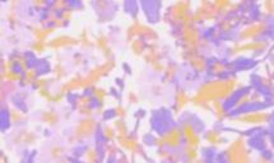 House Of Cb Santorini Floral-print High-rise Stretch-woven Bikini Bottoms In Violet Floral