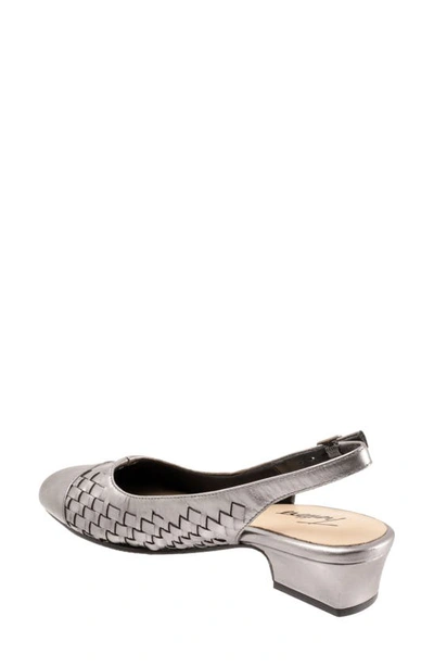 Shop Trotters Dea Woven Slingback Pump In Pewter