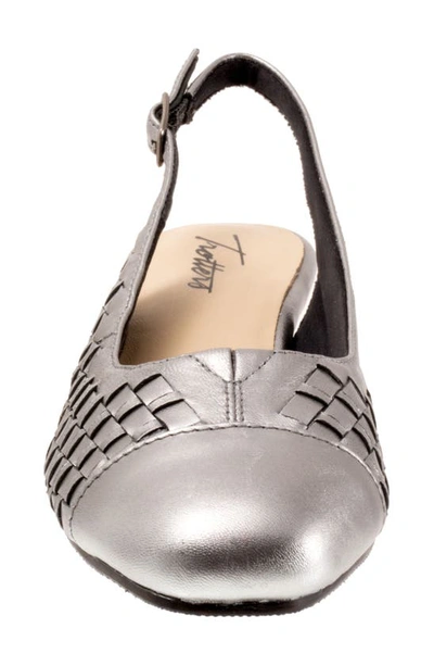 Shop Trotters Dea Woven Slingback Pump In Pewter