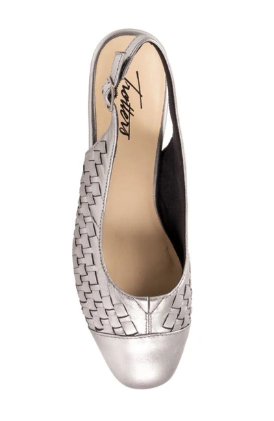 Shop Trotters Dea Woven Slingback Pump In Pewter