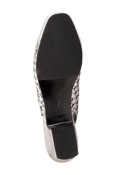 Shop Trotters Dea Woven Slingback Pump In Pewter