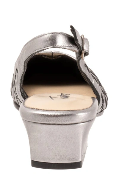 Trotters Dea Woven Slingback Pump In Pewter