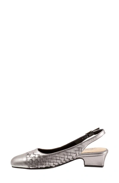 Shop Trotters Dea Woven Slingback Pump In Pewter