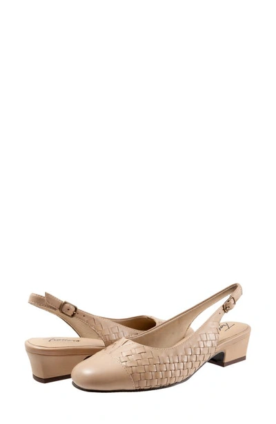 Shop Trotters Dea Woven Slingback Pump In Nude