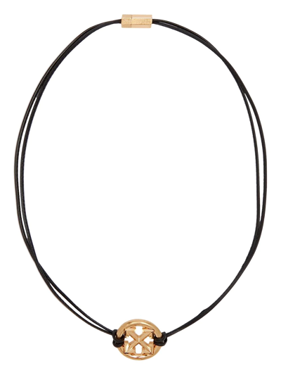 Shop Off-white Arrows Charm Necklace In Black