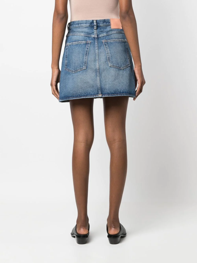 Shop Acne Studios Mini Denim Skirt In Blue