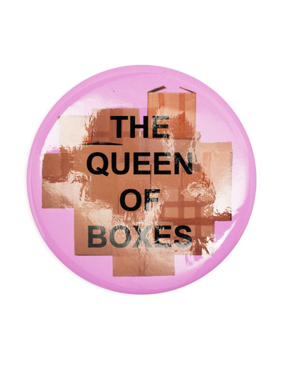 Shop Natasha Zinko The Queen Of Boxes Pin Badge In Pink