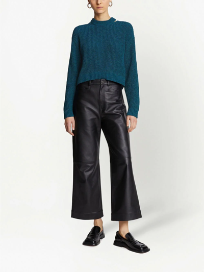 Shop Proenza Schouler White Label Cut-out Rib-knit Jumper In Blue